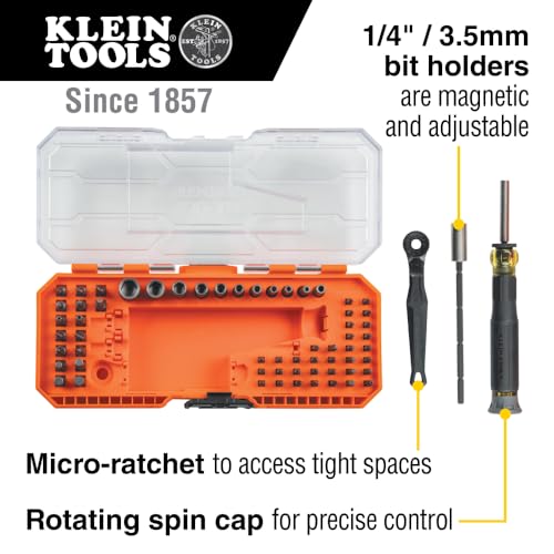 Klein Tools Conjunto de chave de catraca MODbox 80177 com adaptador de caixa MODbox, acessório de tr