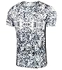 Baxboy B-114 Men's Round Neck Vintage T-Shirt Short Sleeve Slim Fit Design Fashion Top All Over Print Shirt, White, L #4