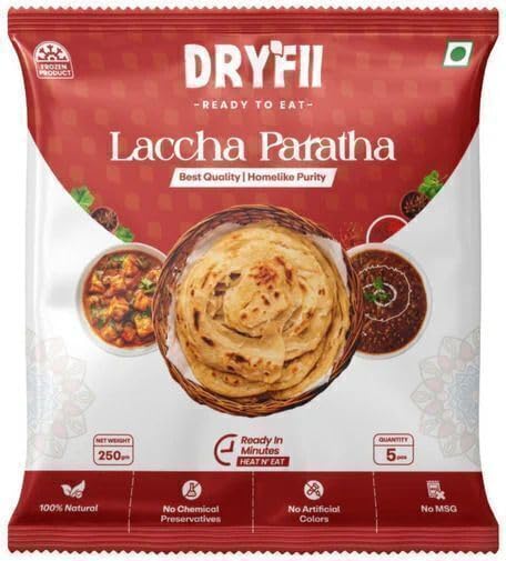 Dryfii Ready-to-Eat Laccha Paratha | Soft & Crispy Layered Whole Wheat Paratha with Ghee | Pack of 15 Pieces (3 × 5) | Vacuum-Sealed | No Preservatives | Long Shelf Life-image-35
