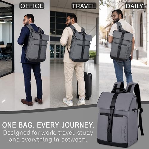 Image of Storite Premium Laptop Backpack for Men & Women | 15.6 inch Laptop Bag | Water Resistant Business Travel Backpack | Durable Smart Bag (Grey)