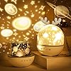 Roysmart sterrenhemel projectorlamp voor kinderen, led-muziek, nachtlampje, slaaphulp kind, 6 projectiefilms, 360 graden draaibaar, ingebouwde 8 liedjes, USB-opladen, geschenken voor kinderkamerdecoratie