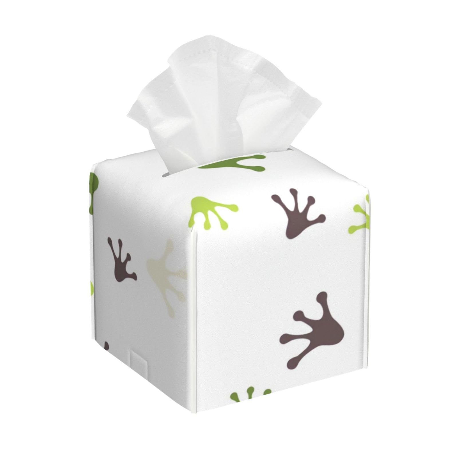 Xingfox As Pic Footprints Of Colored Frogs Tissue Box Cover, Fashionable Decorative Storage Box, Suitable For Most Places