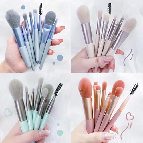 Kit 8 Mini Pinceis Para Maquiagem + Estojo Transparente Para Viagem