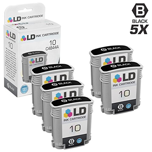 LD Remanufactured Ink Cartridge Replacement for HP 10 C4844A High Yield (Black, 5-Pack)