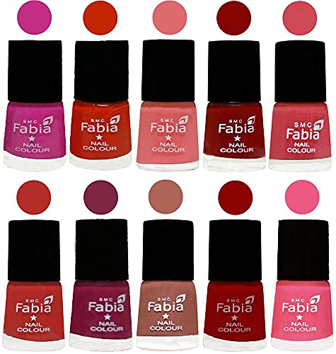 Image of ALL IN ONE (PACK OF 10), Long Lasting Glossy Nail Polish, 6 ml Each, All Vibrant Colours,02310