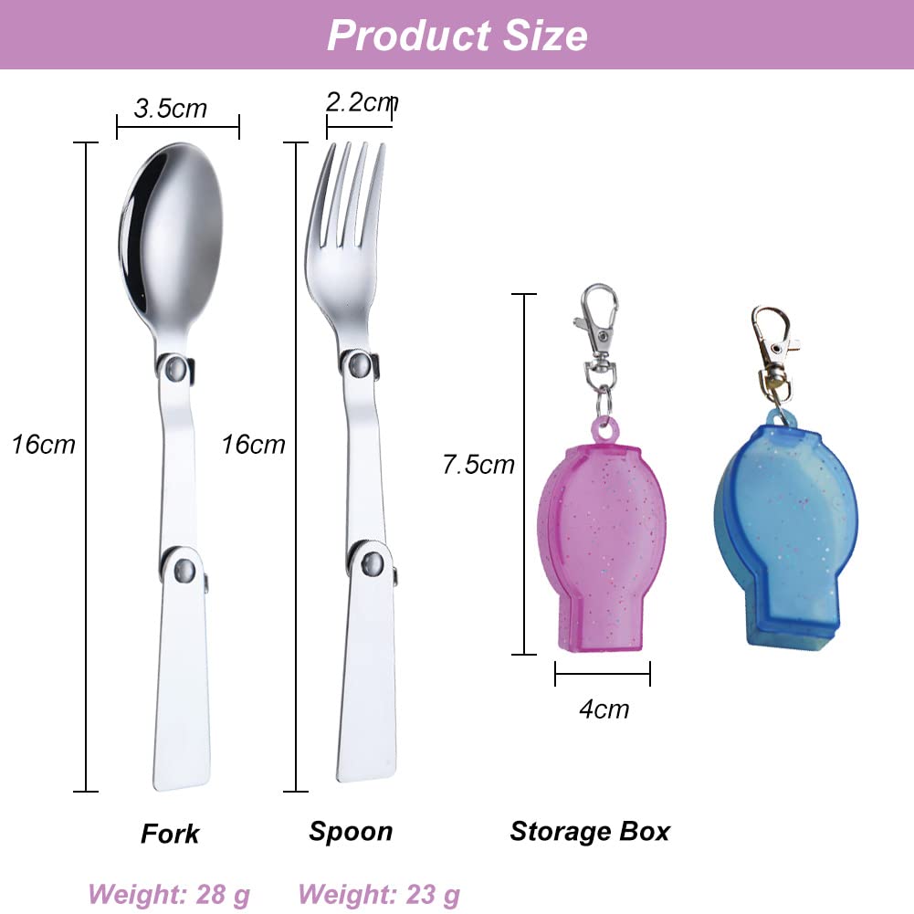 Set 2 Posate Pieghevoli In Acciaio Inox - Per Viaggio E Campeggio - Foto 12