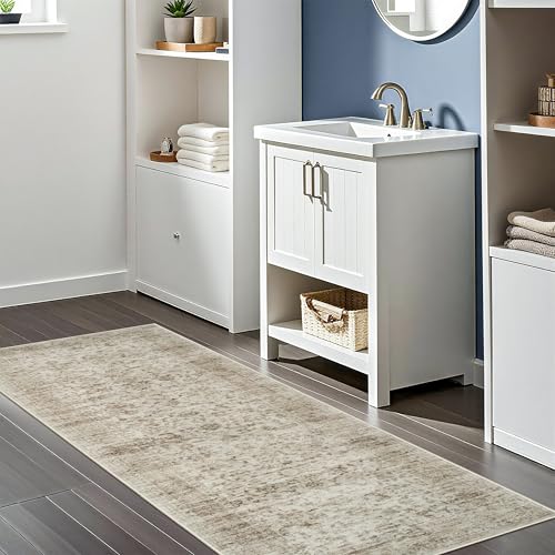 Living Room 2x5 Runner Rug - Boho Rugs for Living Room Stain Resistant Carpet Vintage Tribal Rugs for Bedroom Kitchen Bathroom with Non Slip Backing Home Decor Floor Decoration Mat 2x5 Beige/Brown