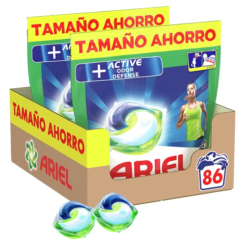 Ariel Pods Detergente Lavadora Cápsulas, 86 Lavados (2 x 43), Active Odor...