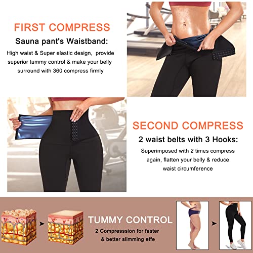 Scarboro Sauna Suit Waist Trainer Leggings For Women Weight Loss Sweat Pants Compression Slimming Belt Workout Body Shaper #TOP3