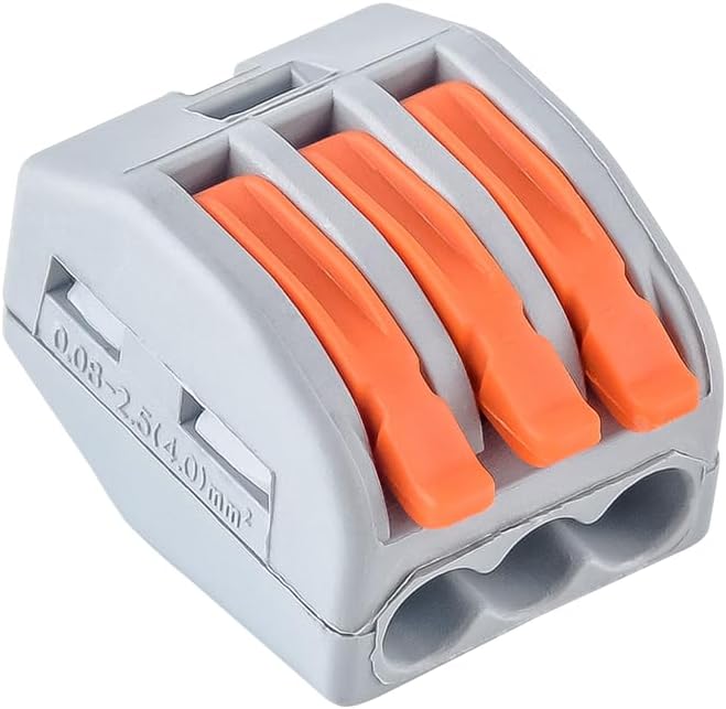 50pcs Lever Wire Connectors, 4 Conductor Compact Electric Wire Splicing Connectors for Wiring 28-11 AWG