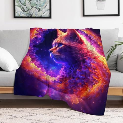Couverture Polaire Douce Chaude Toutes Saisons Motif Chat