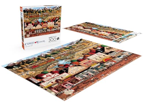 buffalo games - charles wysocki - sleepy town west - 300 piece jigsaw puzzle for adults - challenging puzzle perfect for game nights - finished puzzle size is 2125 x 1500