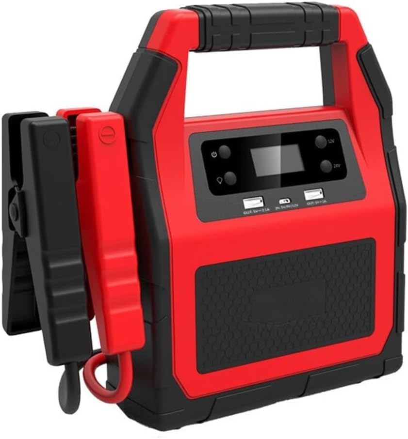 JXYQ Arrancador de batería portátil para Camiones de Alta Resistencia: 42000 mAh, 1500 A de Pico para Motores diésel de 12 V/24 V y vehículos comerciales, Esencial para Asistencia en Carretera.