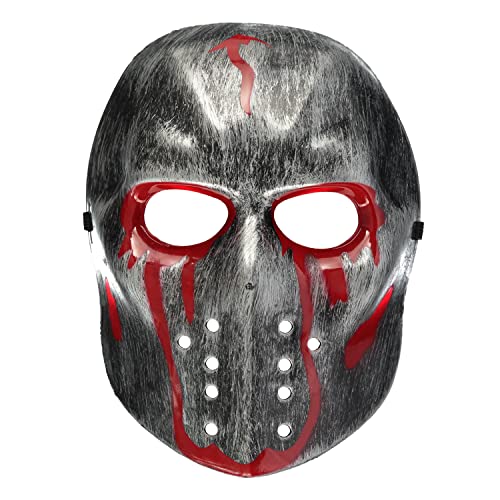 amscan 9918085 - Masque de hockey tueur d'Halloween pour adultes avec du sang qui coule