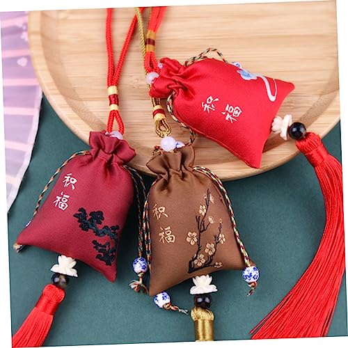 6 saquitos bordados con borlas para decoración miniatura 6