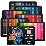 KALOUR Professional Watercolor Pencils, 180 Colors Set, Water-Soluble