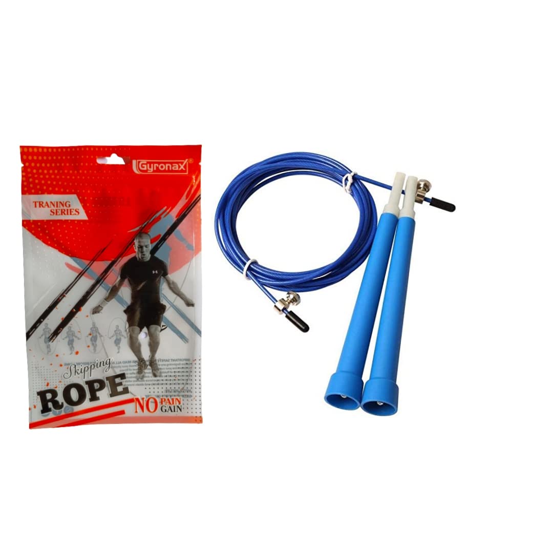 Gyronax Speed Skipping Rope (Blue Colour) for Men, Women & Kids-10 Ft Light Weight Long Adjustable Steel Cable Wire Jump Rope (B07QKDZ8PR) Amazon Price History, Amazon Price Tracker