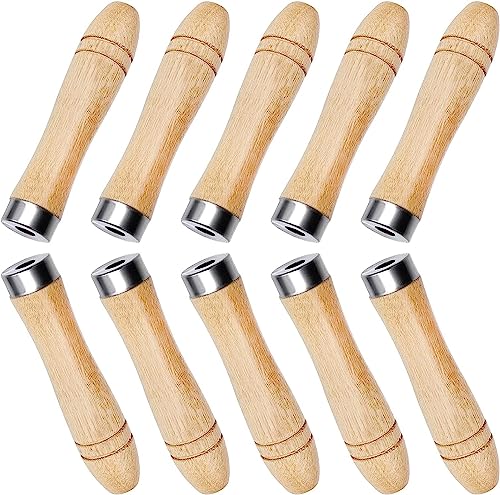 JLNGTHONG 10pcs manche en bois pour lime avec trou intérieur de 6mm meilleur contrôle et prise en...