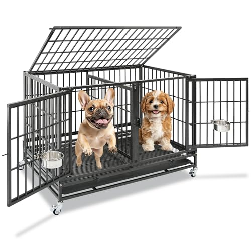42-Inch Heavy Duty Stackable Dog Crate with Divider