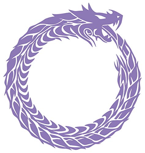 カッティングステッカー ウロボロス ドラゴン 龍 トライバル・4・10(右向き) サイズL 約200mmX約188mm ラベンダー 薄紫