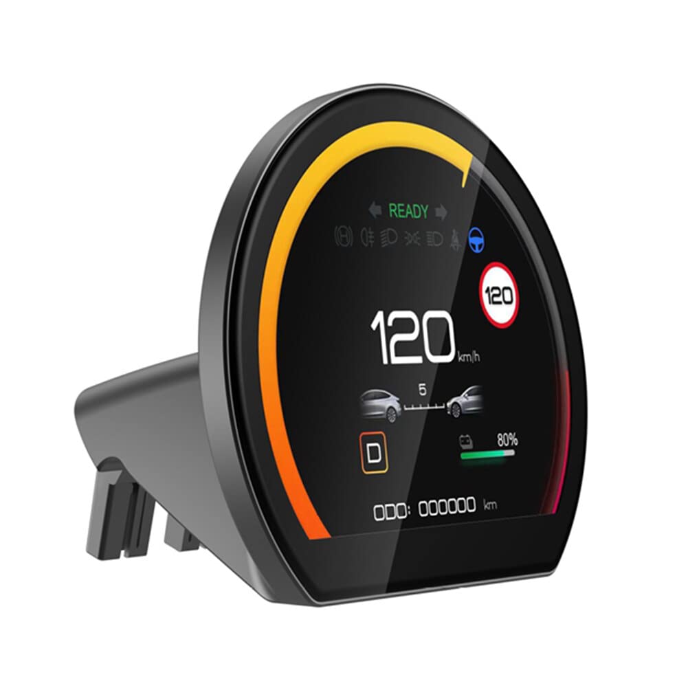 3.54'' Car HUD Head-up Display,MoreChioce Mini Screen Display Dashboard Digital Speedometer Compatible for Model 3/Y Portable LCD Speedometer Auto Power On/Off