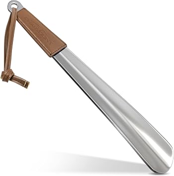 Charmount Metal Shoe Horn - 12 Inch Long Shoe Horns for Senior, Men, Women, Kids, Stainless Steel Shoehorn with Handle Durable, Upgraded 2mm Thick