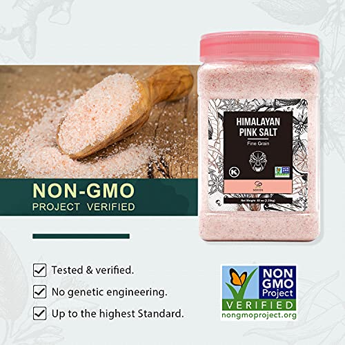 Soeos Himalayan Salt Fine Grain, 80Oz (2.25Kg), Non-Gmo Himalayan Salt, Natural Pink Salt, Kosher Pink Sea Salt, Nutrient And Mineral Dense For Health, 5 Pound (Pack Of 1) #TOP2