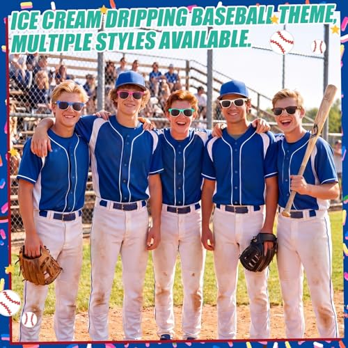 TrelaCo 24 Pcs Baseball Sunglasses, Ice Cream Drip Party Favors by TrelaCo - Used condition - Image 7