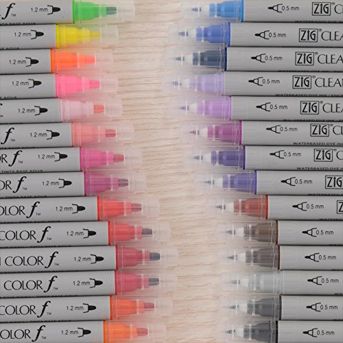 Kuretake Zig Marqueur double pointe bleu clair pour calligraphie