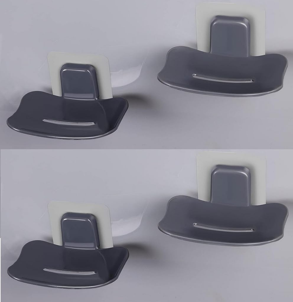 MiniMall Super Market Plastic Wall Mounted Soap Dish Adhesive Sponge Holder No-Drilling Soap Holder Stand for Bathroom (4, Black) (B0CY2ZMBL7) Amazon Price History, Amazon Price Tracker