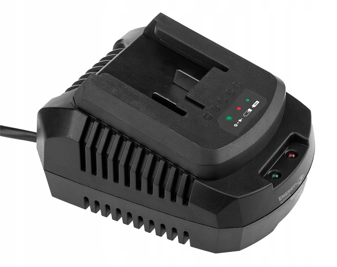 GRAPHITE Energy + Batteria agli ioni di litio da 18 V 4,0 Ah e caricabatterie da 2,3 A, per tutti gli utensili elettrici della marca GRAPHITE – Lunga durata, indicatore di stato di carica, kit di
