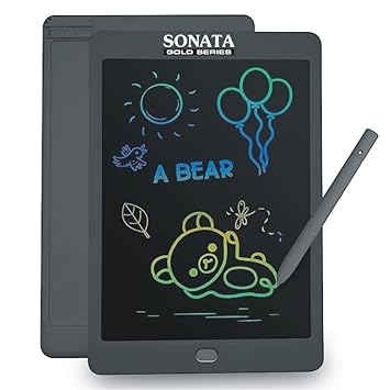 SONATA gold Magic Slate LCD Writing Tablet Unbreakable with Stylus Pen Re-Writable with Screen for Educational, Drawing, Playing, Handwriting, Notes Gifts for Kids & Adults (1 Year Warranty)