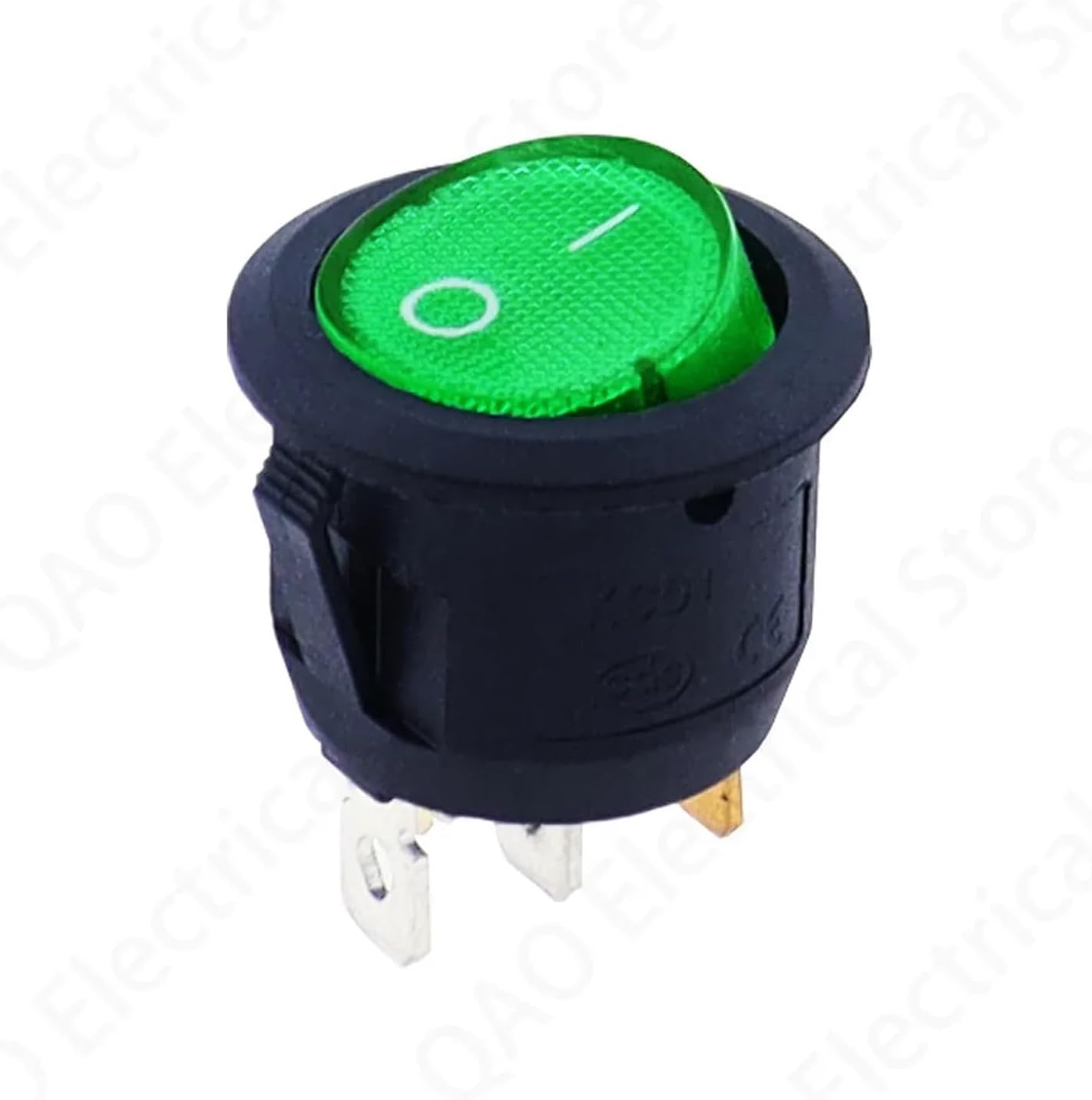 1PCS 12v led Switch 20A 12V Light Switch Power Switch Car Button Lights ON/Off 3pin Round Rocker Switch(Green,12V)