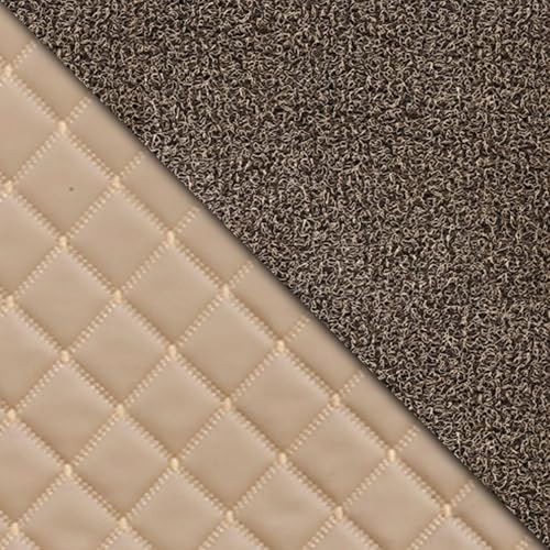 Image of Autofurnish Luxury 7D Car Mat Full Set for Mahindra XUV500 2015-20 || Luxury Leather Dual-Stitch Full Set 7D Car Floor Mat || 100% Waterproof || Color : Beige Beige