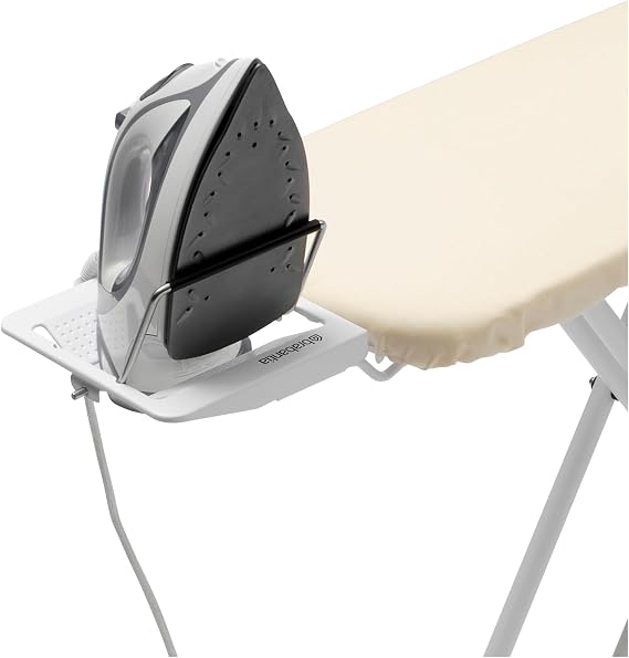 Brabantia Comfort Ironing Board with Left/Right Adjustable Steam Iron Rest | Medium (Size B) | Fairtrade Fresh Breeze Cover | Adjustable Height (27-38), Easy Fold, Anti-Collapse Lock, Non-Slip Feet