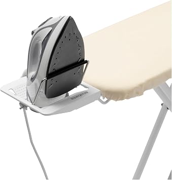 Brabantia Comfort Ironing Board with Left/Right Adjustable Steam Iron Rest | Medium (Size B) | Fairtrade Fresh Breeze Cover | Adjustable Height (27-38), Easy Fold, Anti-Collapse Lock, Non-Slip Feet