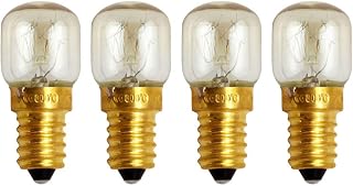 SOLUSTRE 4Pcs Ampoule de Four à Micro-Ondes Haute Résistance Aux Températures Élevées E14 Ampoules à Incandescence Tubulaires (Blanc Chaud 25W)