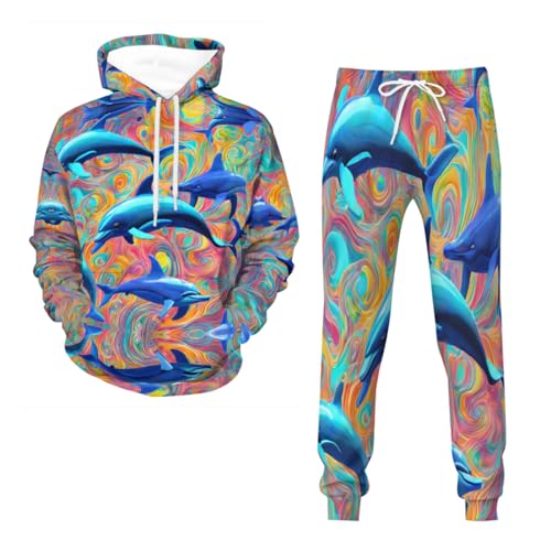 Survêtement décontracté jogging homme lot de 2 avec sweat à capuche et pantalon tailles S-6XL