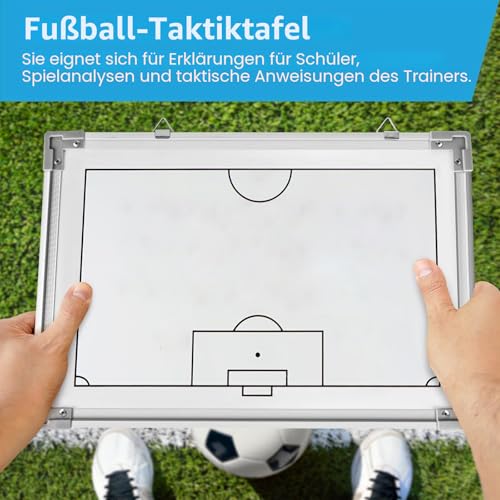 RoseFlower Coaches Taktiktafel Fussball, Professional Faltbares Fußball Trainer Taktikmappe Taktikboards Coach-Board mit Magnete, Stifte und Radiergummi - Ideal für Taktiken und Spielanpassungen #4
