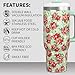 Pioneer Woman Tumbler with Handle and Lid, 30oz Boho Floral Double Wall Vacuum Insulated Tumbler, Gift for Women