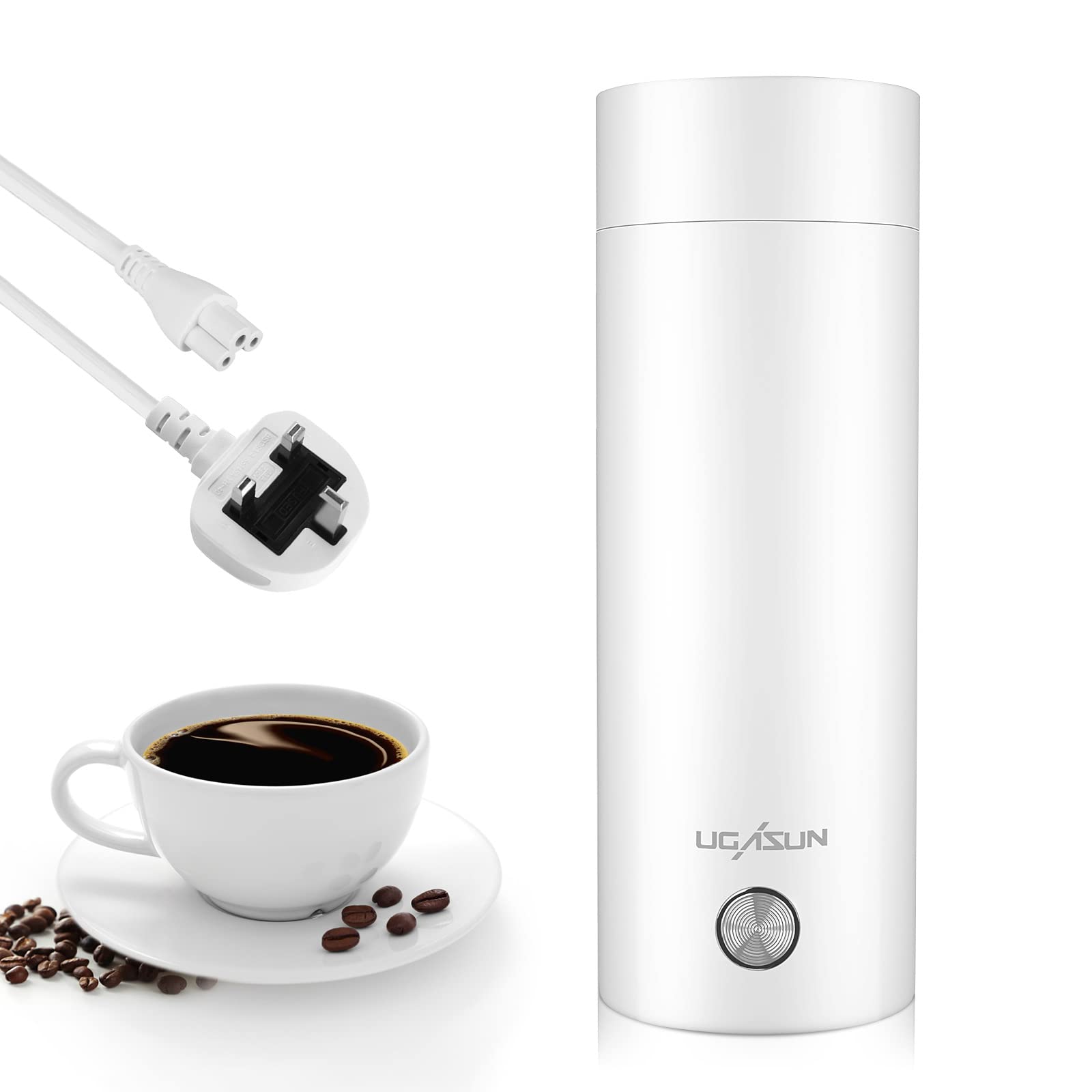 Travel Kettle, ONEVER 400ML Portable Travel Electric Kettle, 3 in 1 Mini Electric Kettle Hot Water Boiler Automatic Shut off Travel Tea Kettle for Tea, Coffee, Milk and Fast Food