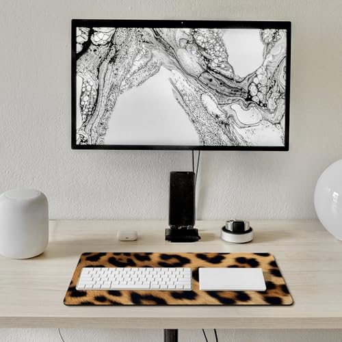 Alfombrilla para escritorio rugosa con diseño de leopardo blanco miniatura 7