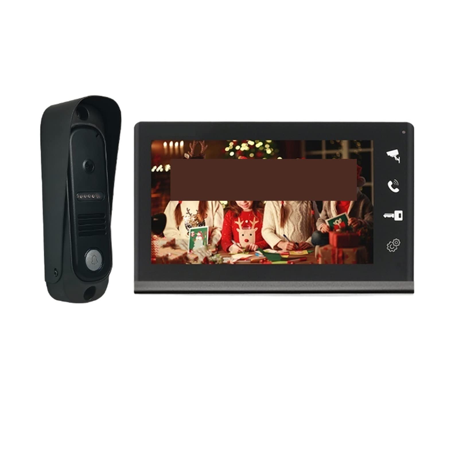 Wideodomofon, Przewodowy dzwonek wideo Domofon RFID Odblokuj dzwonek do aparatu z 7-calowym ekranem Night Vision Dzwonek domowy do V