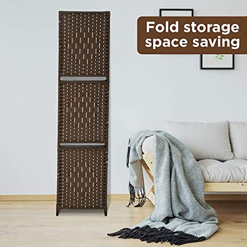 image for FDW Room Divider 6 Panel Room Screen Divider Wooden Screen Folding Por