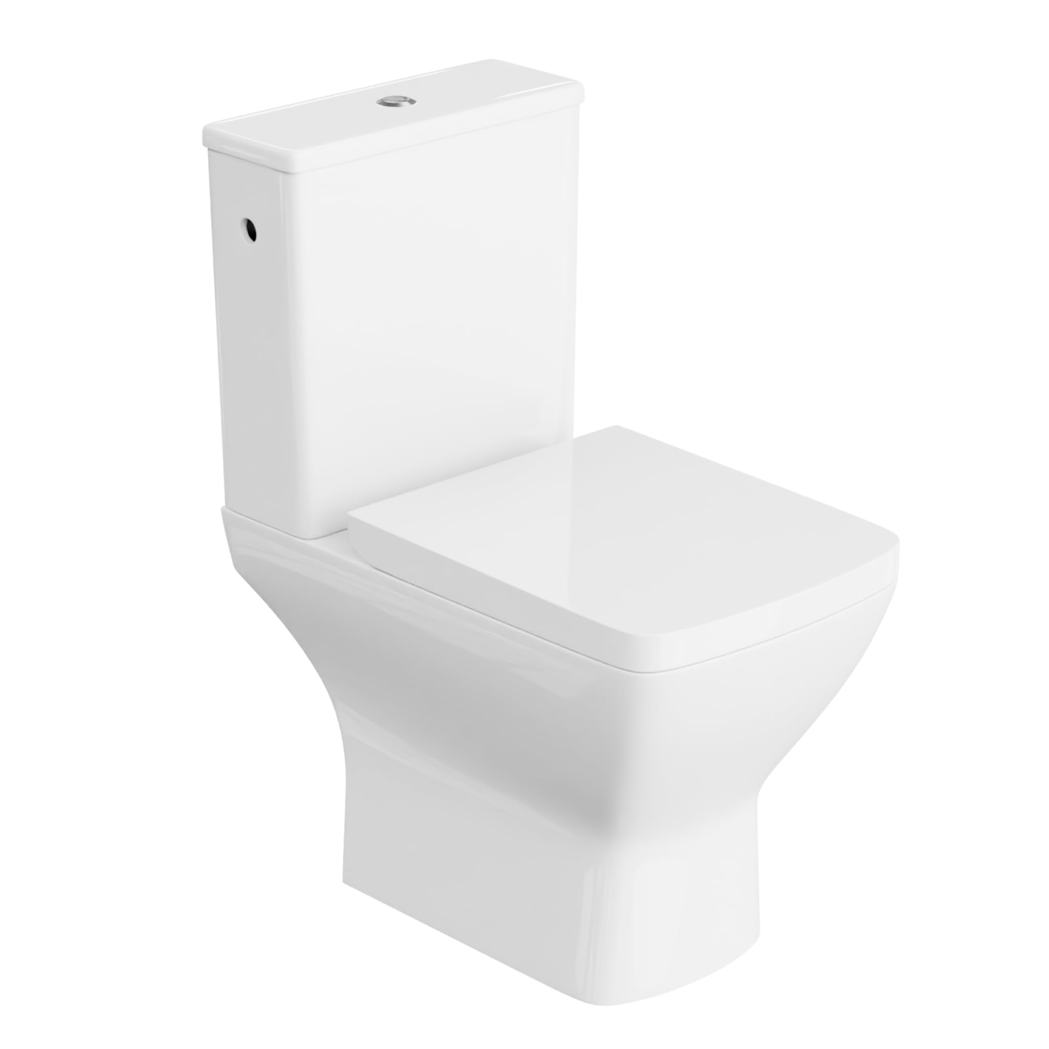 LAVITA WC a pavimento monopezzo con cassetta di risciacquo incorporata, coperchio WC con abbassamento automatico in ceramica, senza bordi
