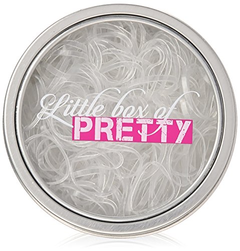 Little Box of Pretty Mighty Hair Elastics Travel Tin, Clear, 300 Count