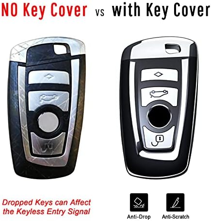 Intermerge for BMW Key Fob Cover,Key Case for 1 3 4 5 6 7 Series X1 X3 X4 M5 M6 GT3 GT5 Remote Control Key Premium Soft TPU Anti-dust Full Protection (Rose Gold)