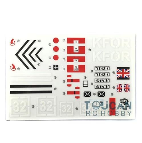 wheelfun Heng Long RC Tank Decoration Decal for 1/16 British Challenger II RC Tank 3908 Spare Part