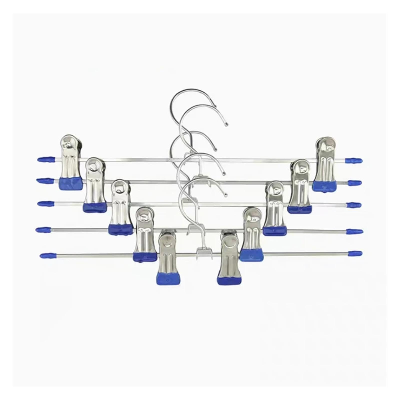Antypoślizgowe metalowe klipsy do spodni Wieszaki Wytrzymały wieszak na spodnie z dżinsami Spódnice Oszczędność miejsca w szafie(10pcs blue)