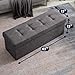 Ornavo Home Foldable Tufted Linen Large Storage Ottoman Bench Foot Rest Stool/Seat - 15